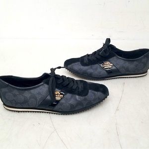 COACH IVY SIGNATURE SNEAKER BLACK MONOGRAM WOMEN’S.  Sz 6B